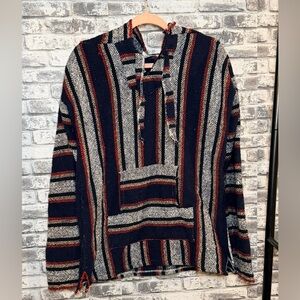 Mexican Baja Hoodie - Navy, Red, and White